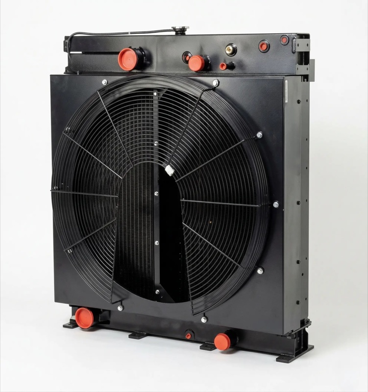 Genset radiator module with integrated heat exchanger cooling for standby power