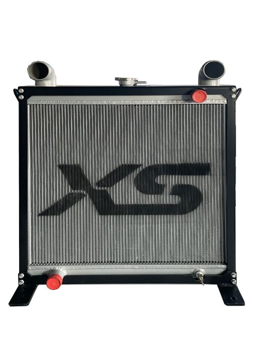 Tube-and-fin coolant radiator heat exchanger for diesel and hybrid engine cooling